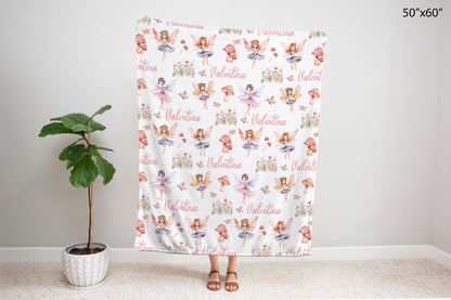 Personalized Magical garden blanket, Fairy nursery bedding - Fairy garden