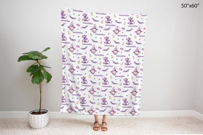 Personalized Halloween girl blanket, Halloween nursery bedding
