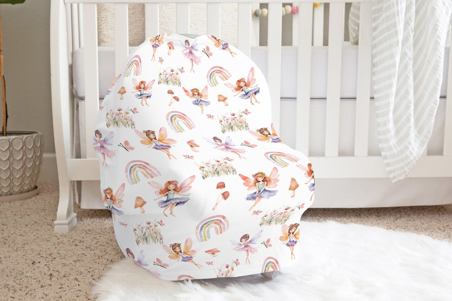 Fairy carseat cover, Fairies nursing cover - Fairy Garden