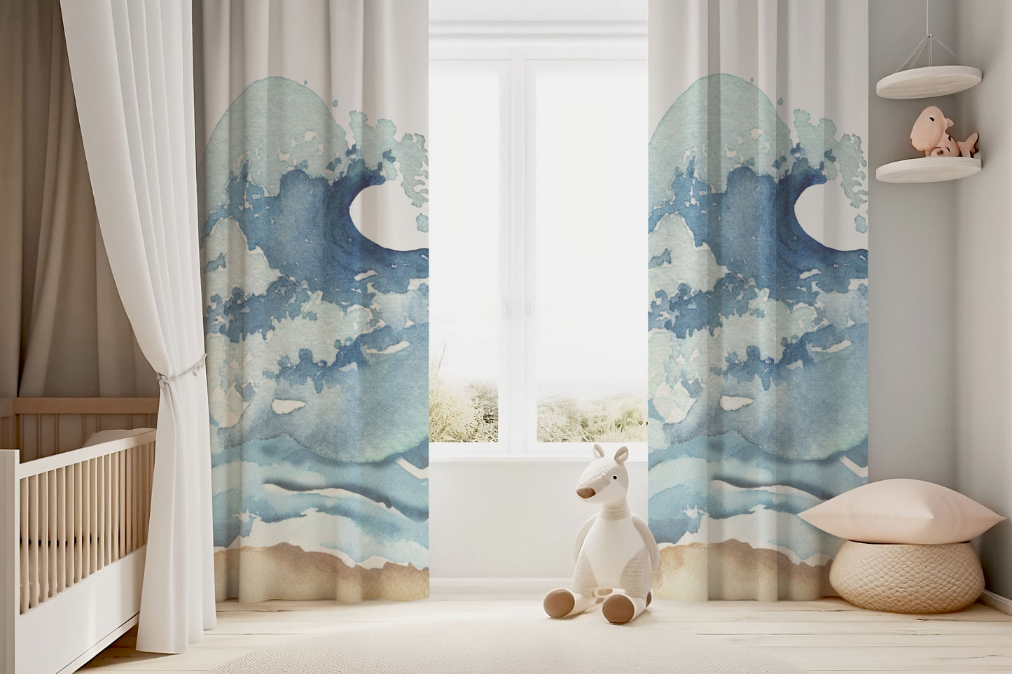 Surf Curtain, Single Panel, Surf room decor - Endless sea