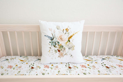 Garden Floral Pillow COVER, wildflower pillow - Vintage Garden