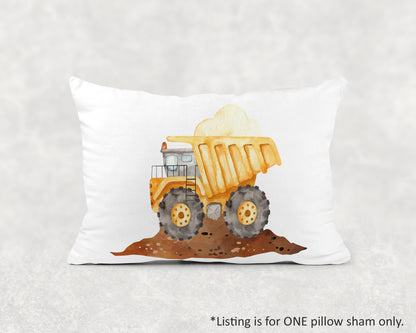 Truck Pillow Sham case, Construction boys room pillow - Under construction