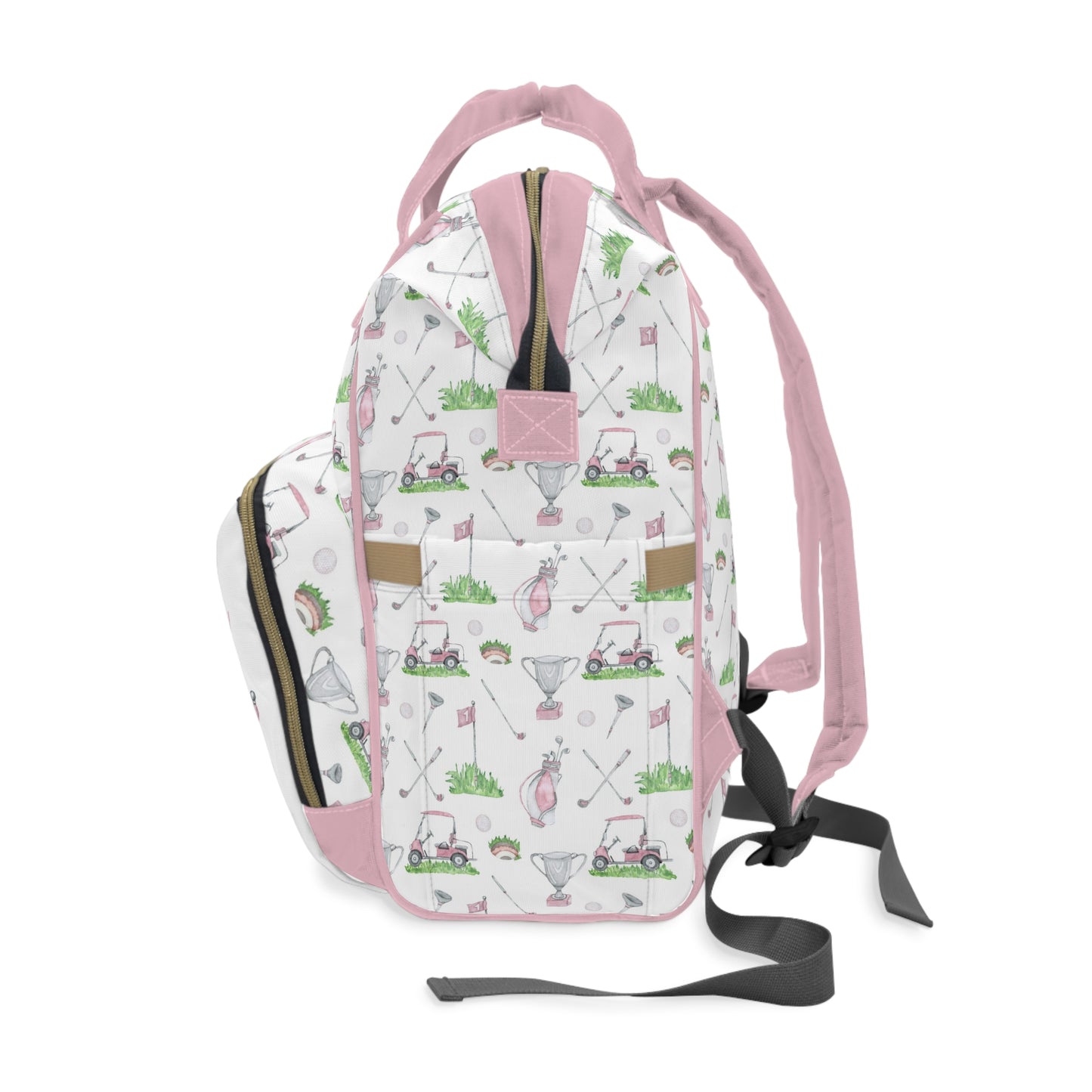 Personalized Pink Golf diaper bag | Sports baby backpack - Pink Golf