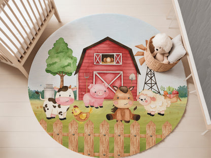 Farm animals Rug, Farm nursery decor - Morgans farm