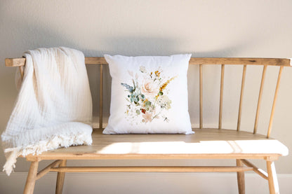 Garden Floral Pillow COVER, wildflower pillow - Vintage Garden