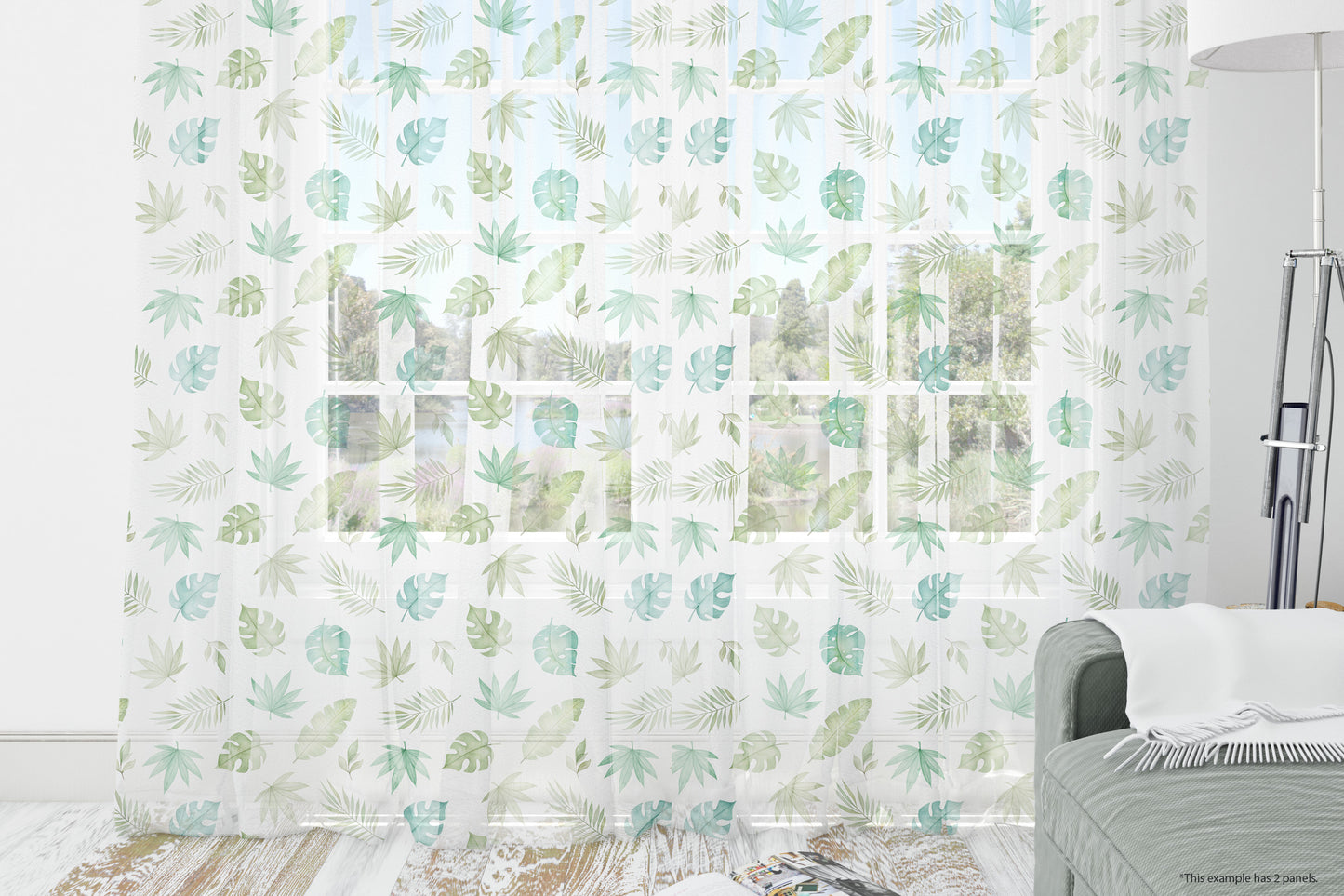 Tropical leaves Curtain, Safari sheer curtain - Cute safari