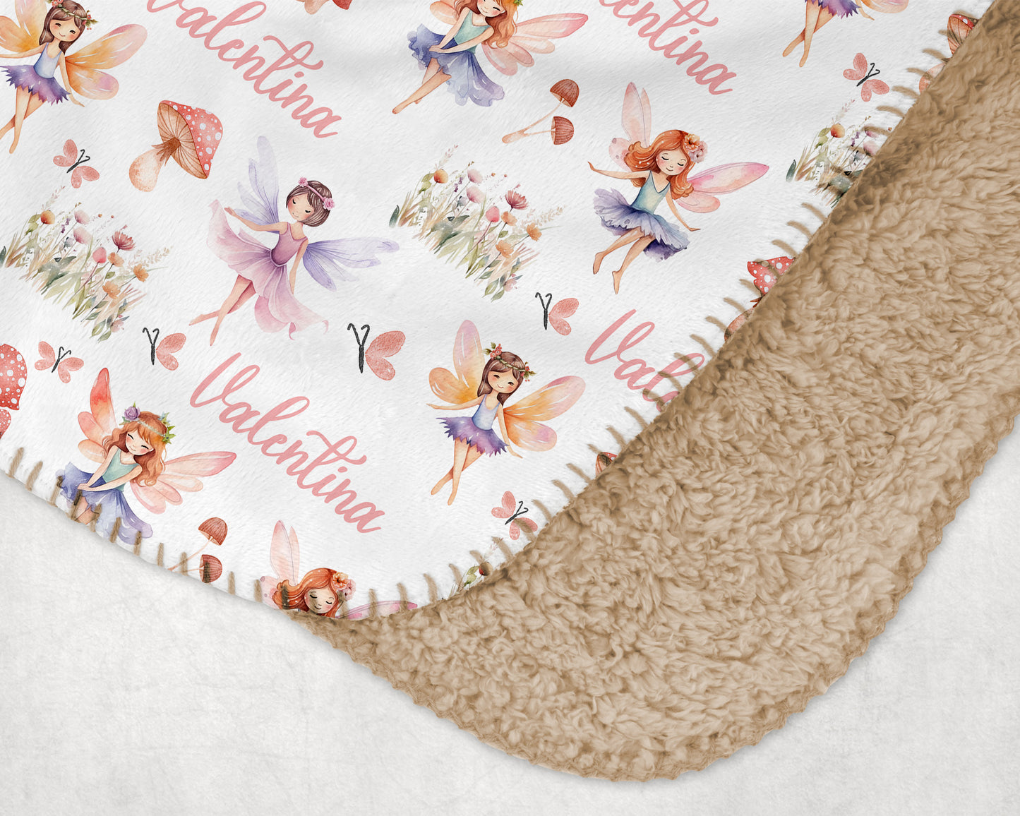 Personalized Magical garden blanket, Fairy nursery bedding - Fairy garden