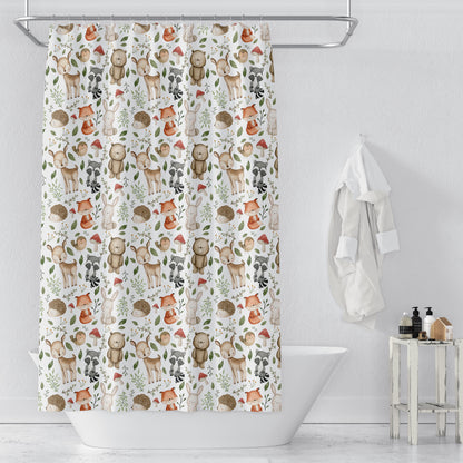 Woodland shower curtain, Woodland bathroom decor - Magical Forest