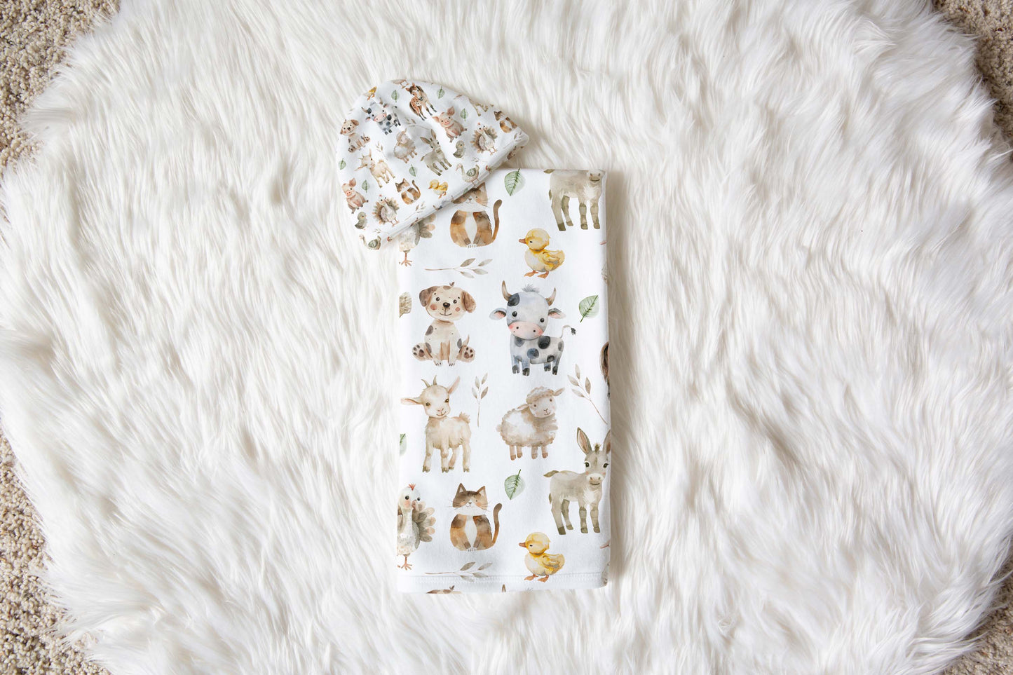 Farm animals Swaddle Set, Farm Swaddle - Happy Ranch