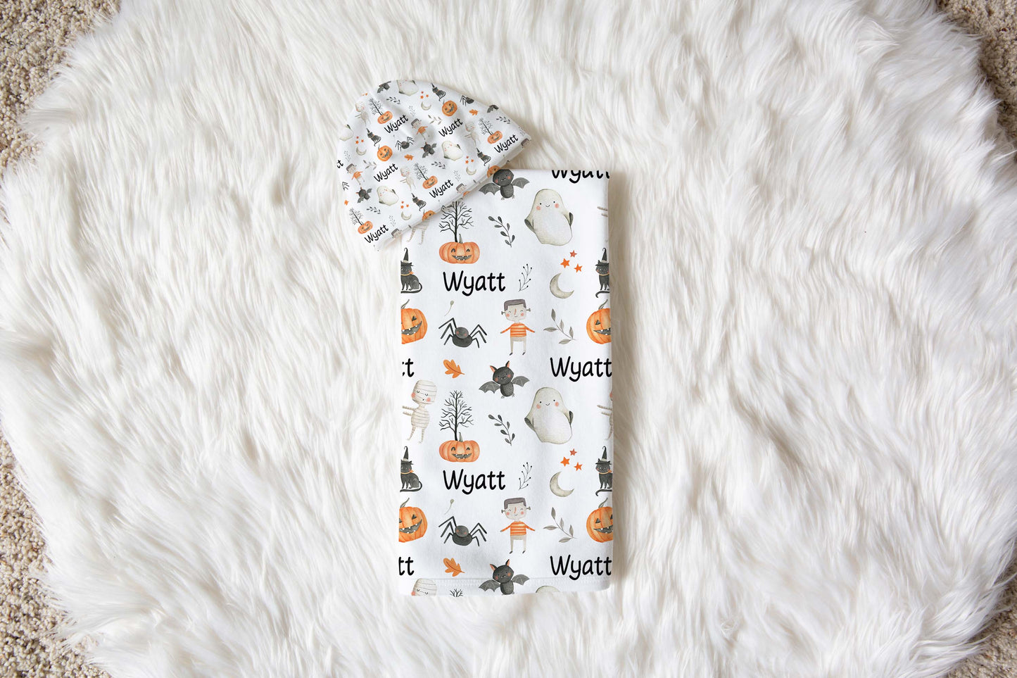 Halloween Swaddle Set, Custom receiving blanket