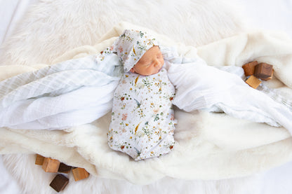 Wildflowers Swaddle Set, Floral Swaddle - Vintage Garden