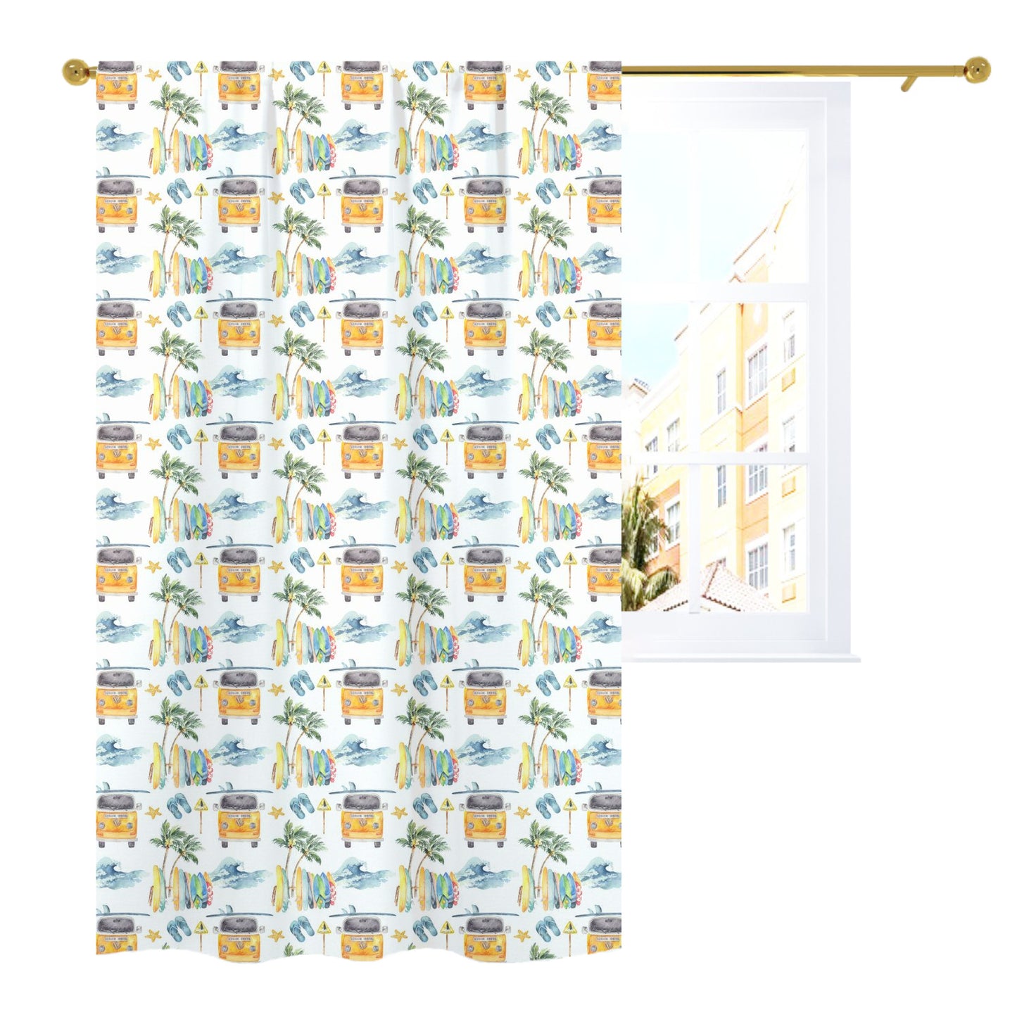 surf Curtain, Single Panel, Surf room decor - Endless sea