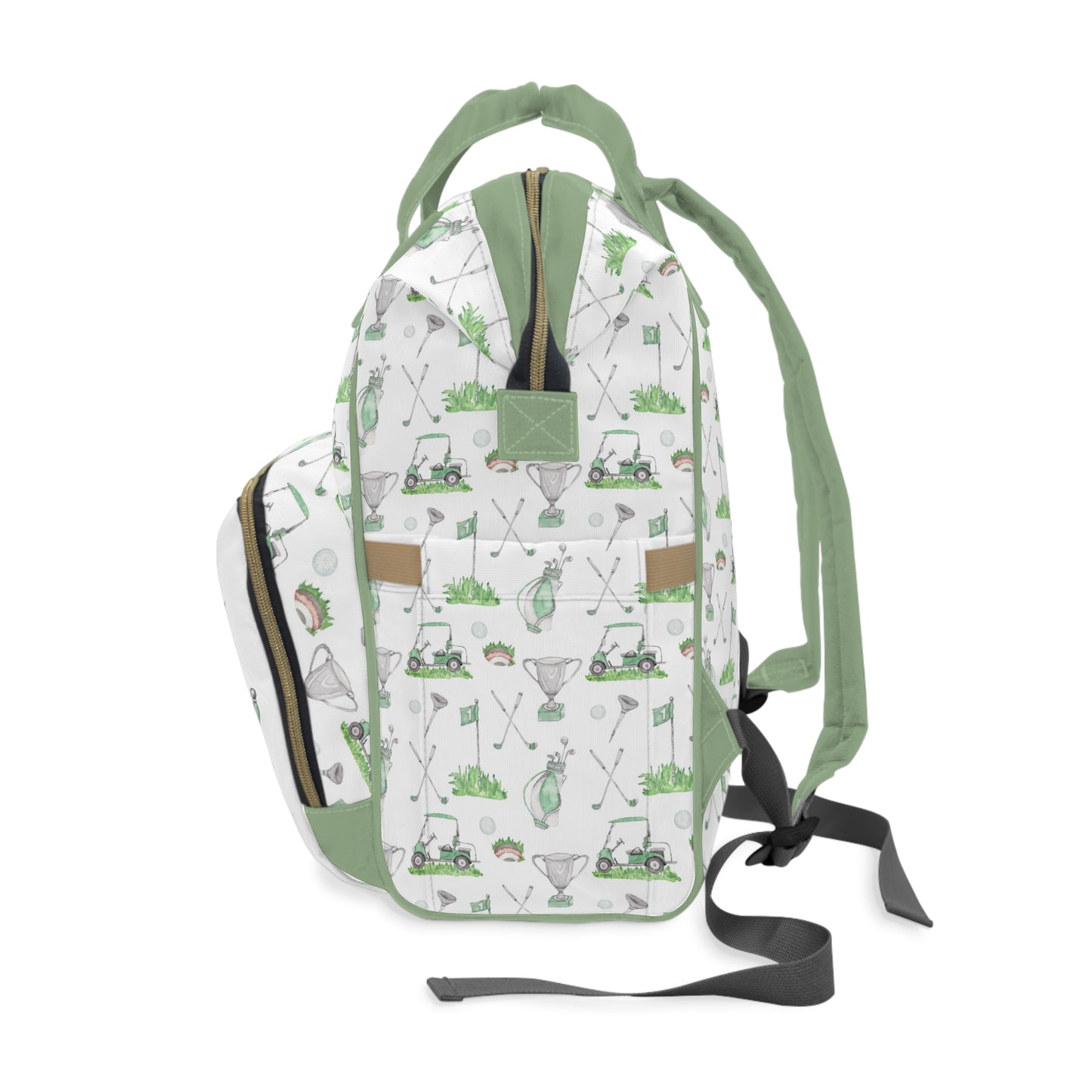 Personalized Green Golf diaper bag | Sports baby backpack - Green Golf