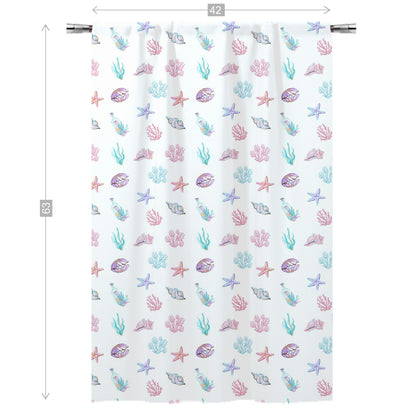 Under the sea Curtain, Single Panel, Shells curtain - Pink Mermaid