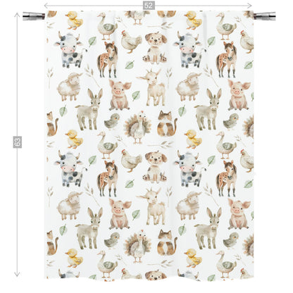 Farm animals Curtain, Single Panel, Farm nursery decor - Happy Ranch