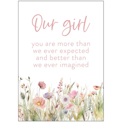 Our girl nursery print, Wildflowers nursery art