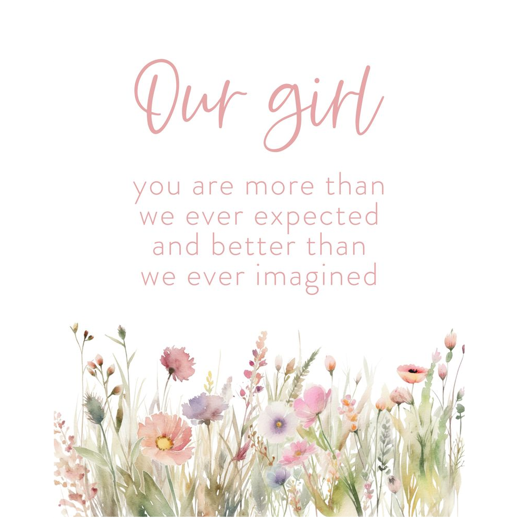 Our girl nursery print, Wildflowers nursery art