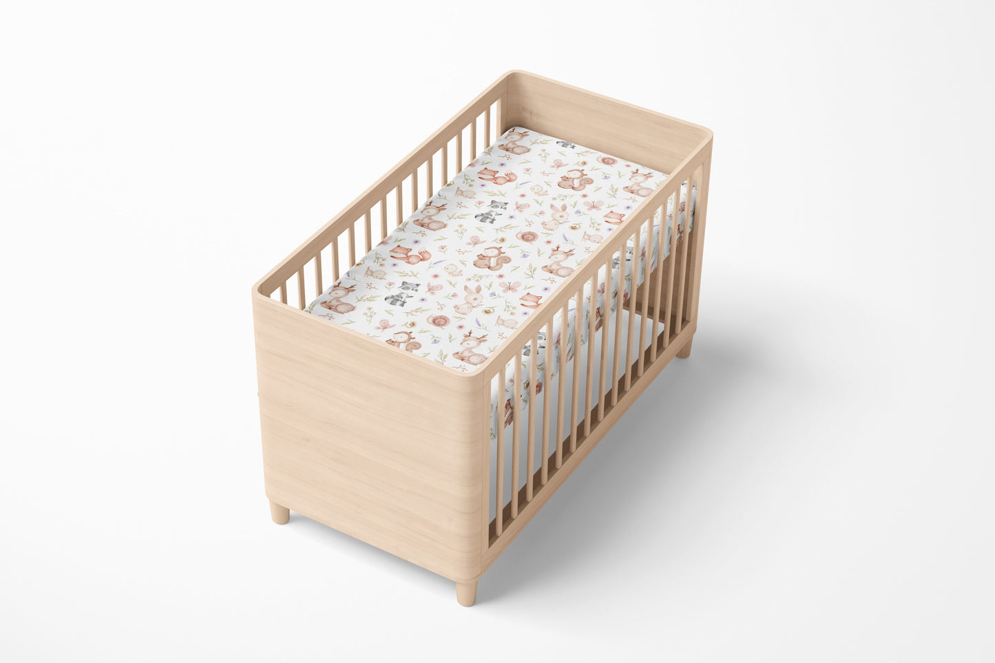 Woodland Crib Sheet, Standard and Mini, Woodland nursery bedding - Baby Woodland