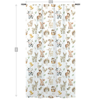 Farm animals Curtain, Single Panel, Farm nursery decor - Happy Ranch