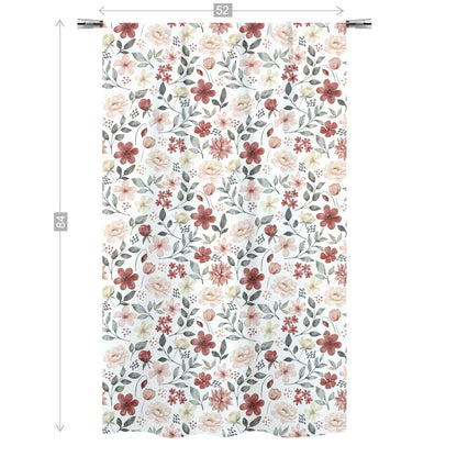 Peonies Curtain, Single Panel, Floral curtains for girl - Peonies Garden