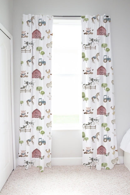 Farm Curtain, Single Panel, Farm nursery decor - Farm Adventure