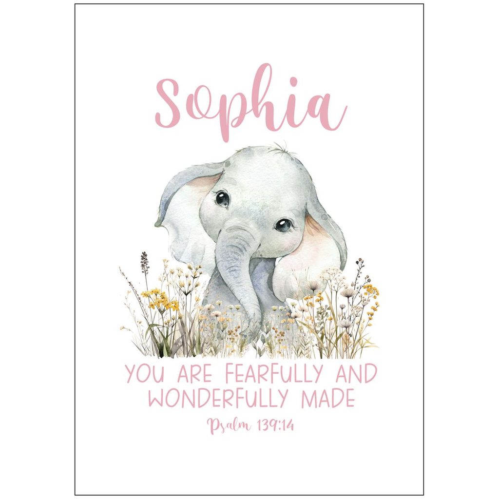 Elephant Nursery art, Bible verse wall art