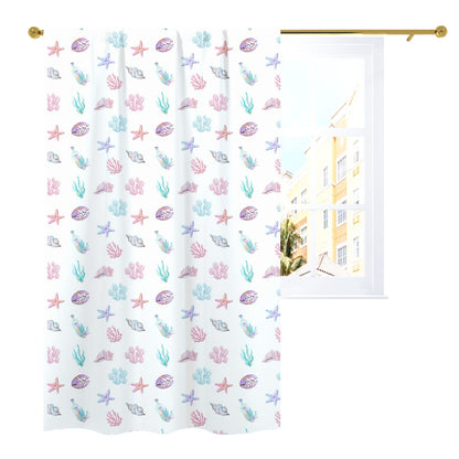 Under the sea Curtain, Single Panel, Shells curtain - Pink Mermaid