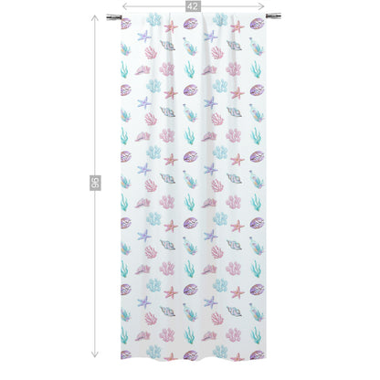 Under the sea Curtain, Single Panel, Shells curtain - Pink Mermaid