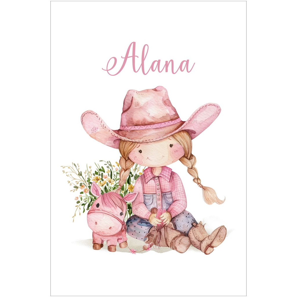 Pink cowgirl nursery wall art, Cowgirl room decor