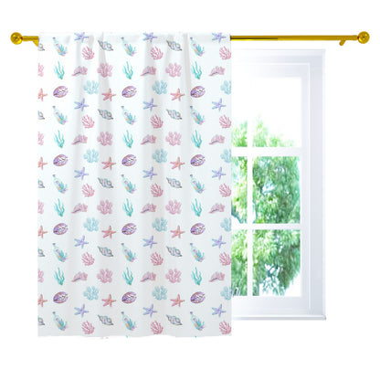 Under the sea Curtain, Single Panel, Shells curtain - Pink Mermaid