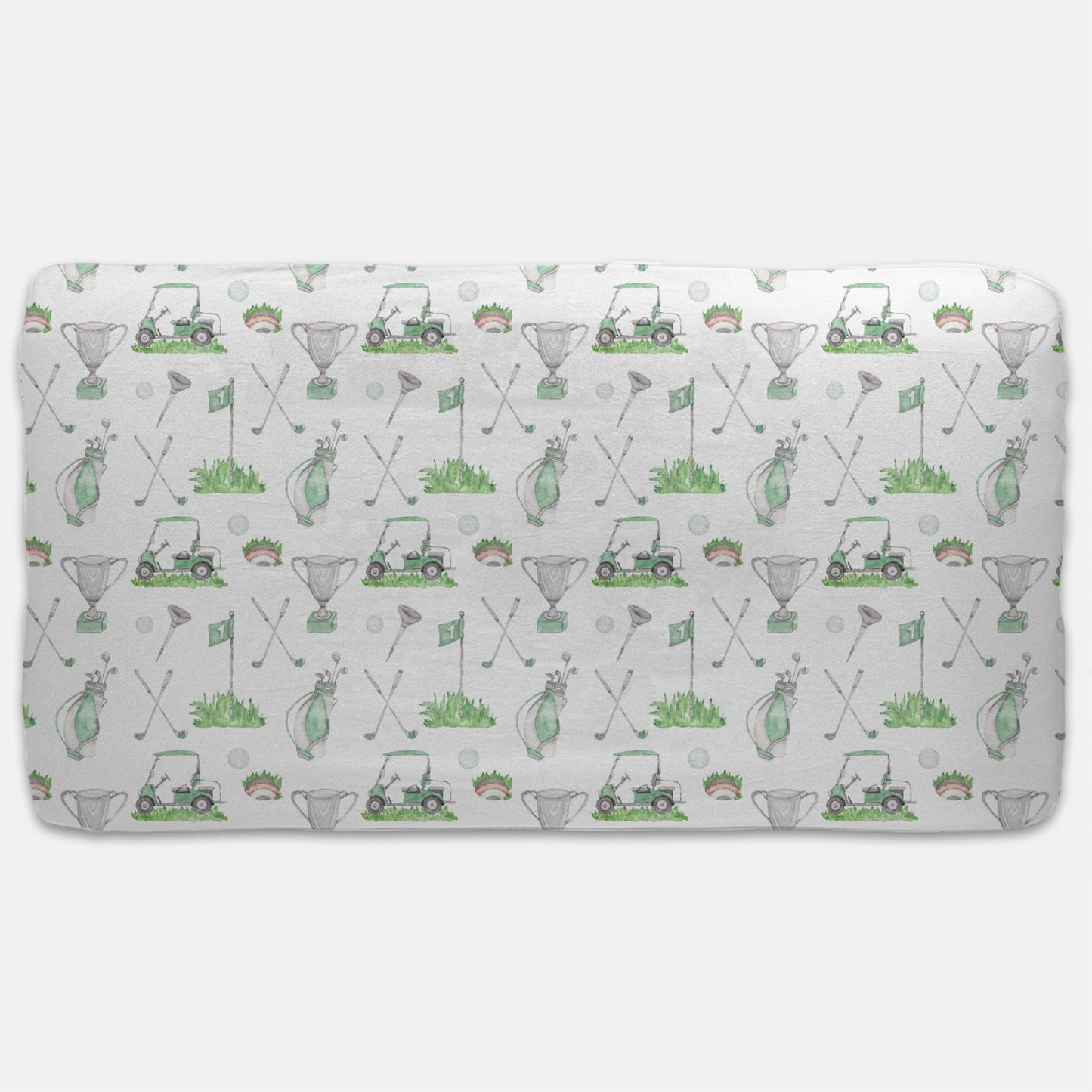 Green golf crib sheet, Sports nursery bedding - Green Golf