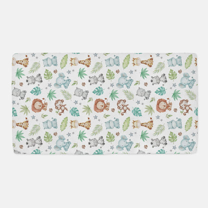 Safari Crib Sheet, Jungle Nursery Bedding- Cute Safari