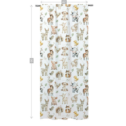 Farm animals Curtain, Single Panel, Farm nursery decor - Happy Ranch