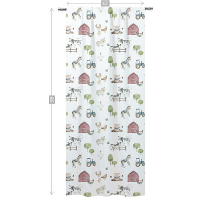 Farm Curtain, Single Panel, Farm nursery decor - Farm Adventure