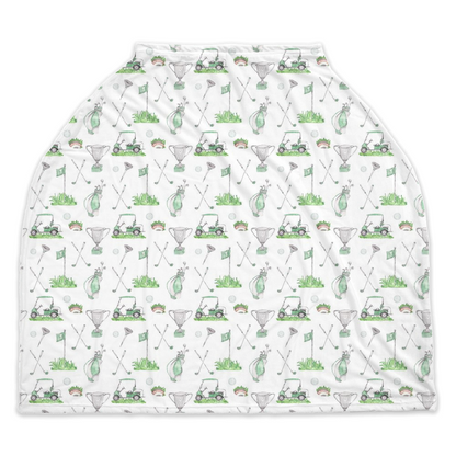 Green golf Car Seat Cover, Golf nursing up cover - Green Golf