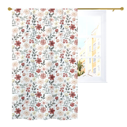 Peonies Curtain, Single Panel, Floral curtains for girl - Peonies Garden