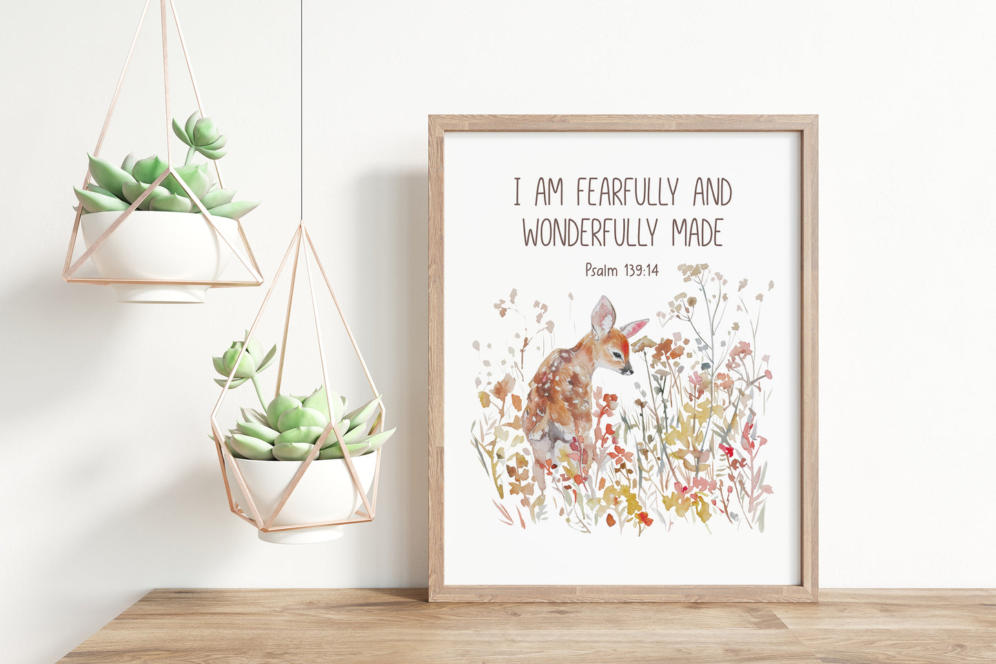 Bible verse, PRINTABLE Deer Wall Art, Bible verse Nursery Print