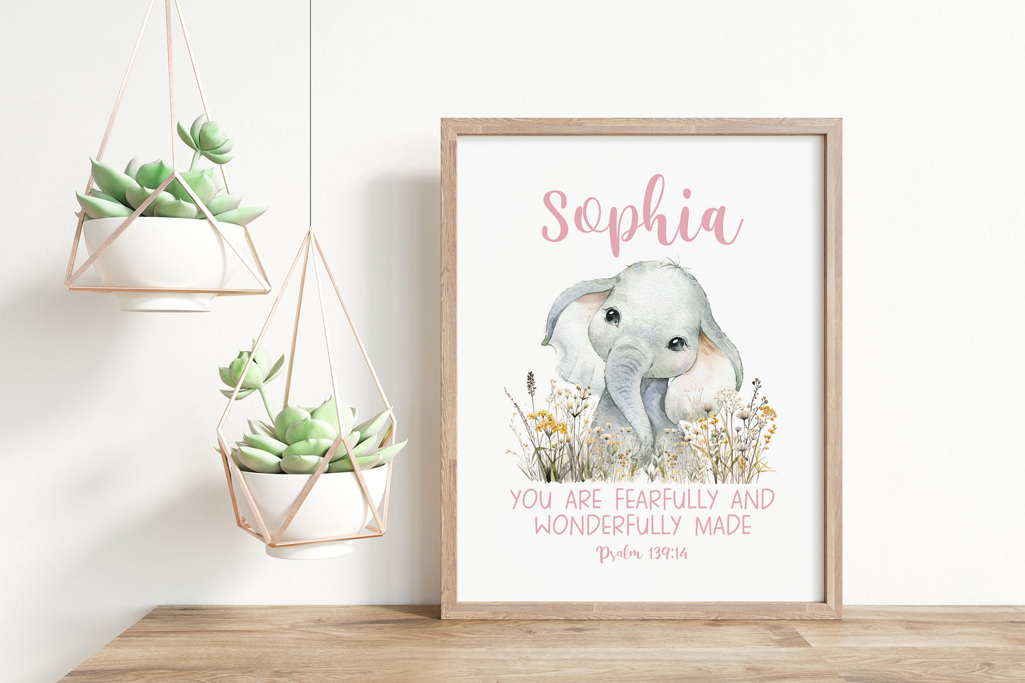 Elephant Nursery art, Bible verse wall art