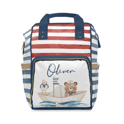 Personalized Sailor bear diaper bag | Bear baby backpack