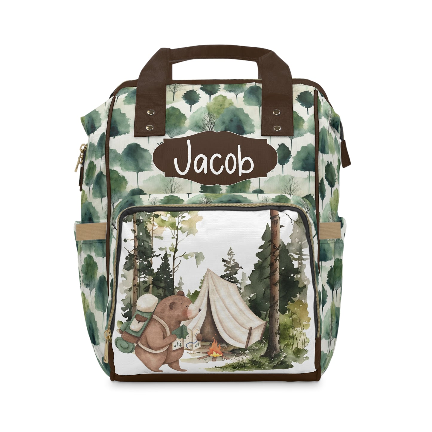 Personalized Bear diaper bag | Woodland baby backpack -