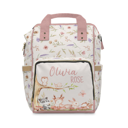 Personalized Woodland diaper bag | Forest animals baby backpack - Baby woodland