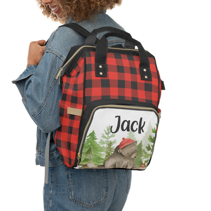 Personalized Bear diaper bag | Lumberjack baby backpack -