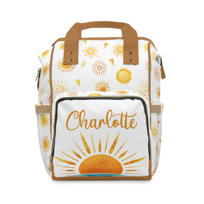 Personalized Sushine diaper bag | Boho sushine baby backpack -