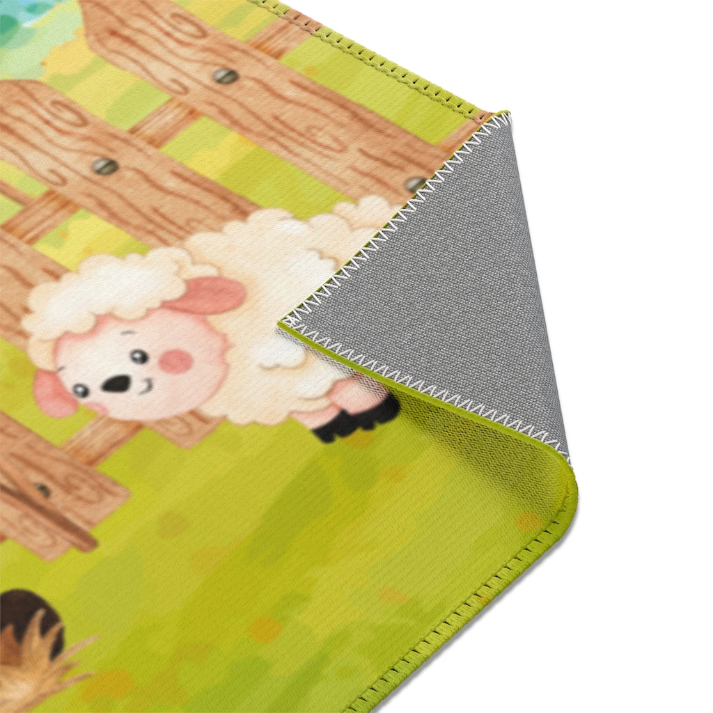 Farm Animals Rug, Neutral Nursery Decor - Morgan's Farm