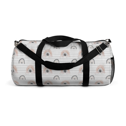 Gray Stripes Duffel Bag, Rainbow Hospital Bag - Blush Rainbow