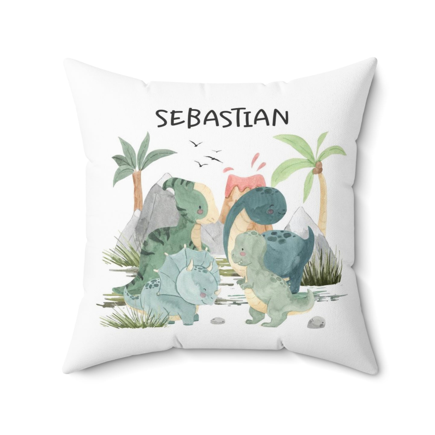 Dinosaur Personalized Pillow, Dinosaur Nursery Decor - Prehistoric Friends