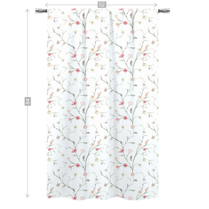 Boho Floral Curtain, Pink Floral Nursery Curtains - Blush Wildflowers