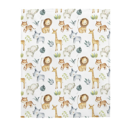 Safari Minky blanket | Jungle animals nursery bedding -  Baby Africa