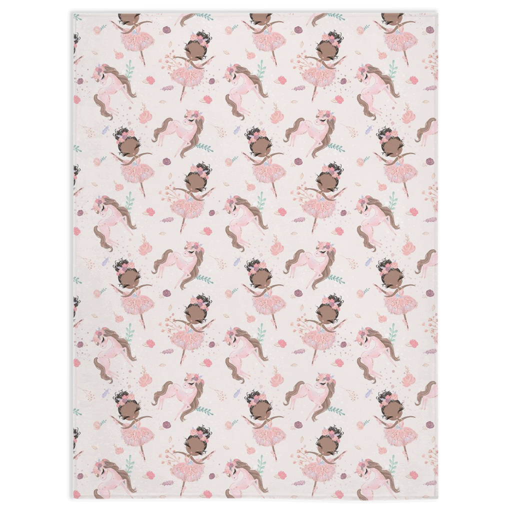 Ballerina Minky Blanket, Ballet Nursery Bedding - Sweet Ballet