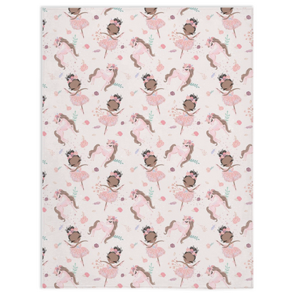 Ballerina Minky Blanket, Ballet Nursery Bedding - Sweet Ballet